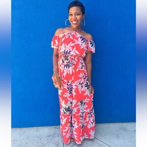 Japna Floral Off-Shoulder Maxi Dress